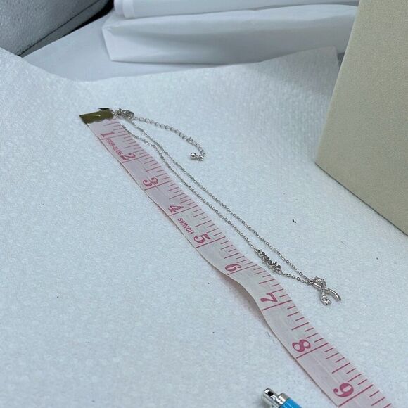 A.U. Ribbon and Hope Rhodium plated CZ necklace. - Picture 9 of 11